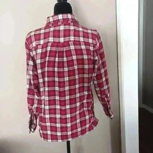 L.L. Bean Womens Pink Flannel Fleece Lined Shacket XS PET - Picture 4 of 13